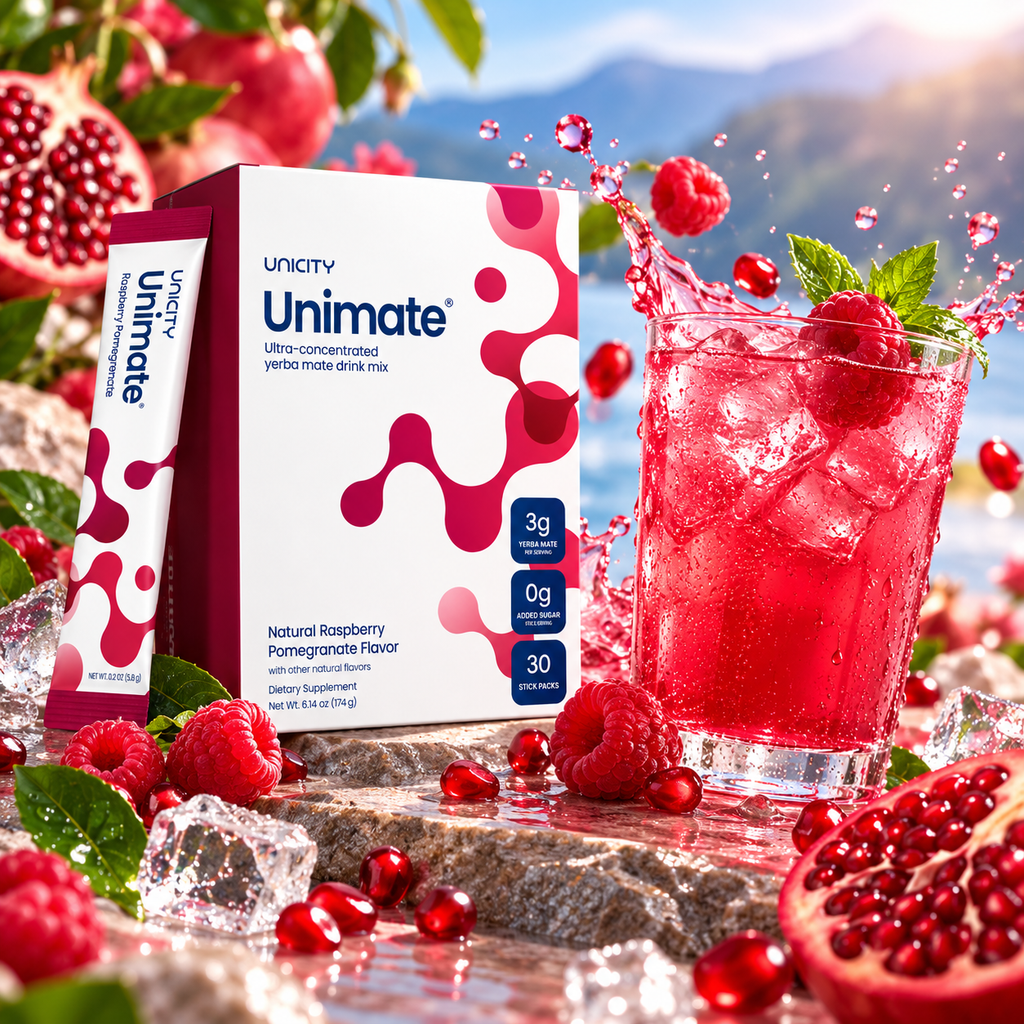 يونيستي يونيميت توت العليق والرمان | 30 ظرف – Unicity Unimate Raspberry Pomegranate
