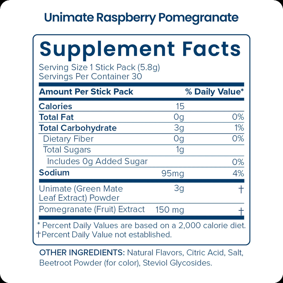 يونيستي يونيميت توت العليق والرمان | 30 ظرف – Unicity Unimate Raspberry Pomegranate