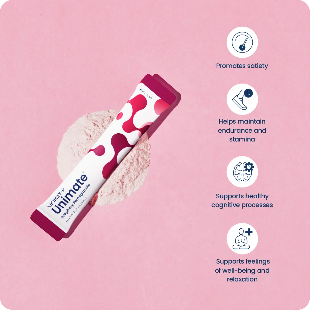 يونيستي يونيميت توت العليق والرمان | 30 ظرف – Unicity Unimate Raspberry Pomegranate